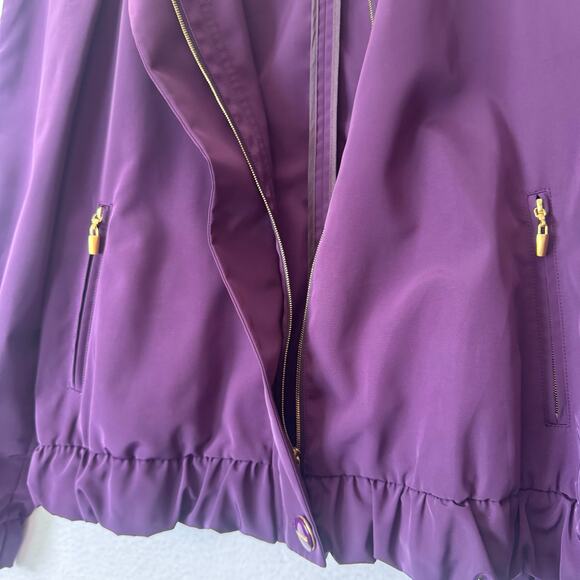 ST. JOHN Women Windbreaker Jacket Full Zip Purple Old Money Gorpcore Size 6 - Picture 5 of 10